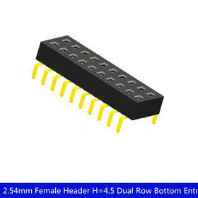 2,54mm Buchsenleiste H=4,5 Zweireihig Bottom Entry