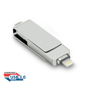 CABLING® Clé USB 3.0 iPhone 64 Go Flash Drive avec Connecteur Extension de  Stockage Mémoire Stick pour iOS OTG Andriod Appareils et Mac PC Ordinateur