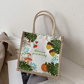 Factory price Eco-Luxury Jute Tote with Stylish Patterns for Modern Women
