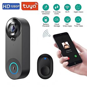 Tuya WiFi كاميرا فيديو ذكية PIR جرس باب كاميرا بزاوية واسعة بدقة ١٠٨٠ بكسل كاميرا بزاوية واسعة ١٣٠ درجة كاميرا اتصال فيديو صوتي داخلي كاميرا بطارية