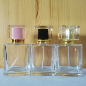 Manufacturer suppl50ml perfume glass bottle with aluminum spray pump cap custom made cosmetic bottle