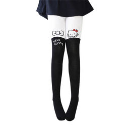 New Hello Kitty Piece Children's Girl's Tights Black Spats Cotton & Spandex