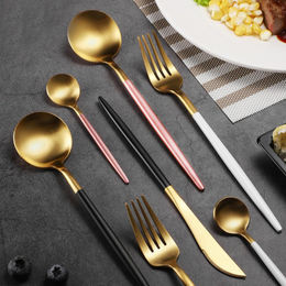 Wholesale PVD Silverware Metal Matt Black Matte Cutlery Set