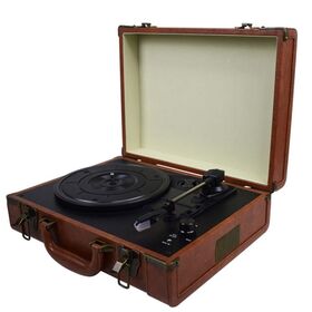 Nuevo proveedor retro música registro portátil maleta tocadiscos reproductor de codificación tocadiscos