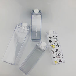 Unique Mini Cute Water bottles Milk Box Shape Transparent Plastic Cart –  TheTrendWillOut