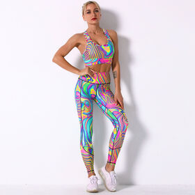 New yoga set print fitness sport yoga suit sportswear active wear for women