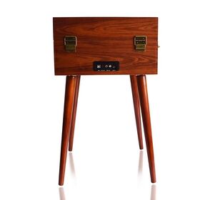 Unique shape Wholesale High Quality wooden made electric turntable best selling record player Retro Phonograph