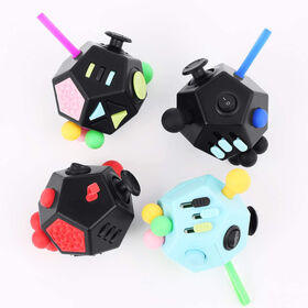 Lot 2 Jouets Anti-Stress à Tourner – Perle Mobile Et Corde Spirale, Bleu Et Noir