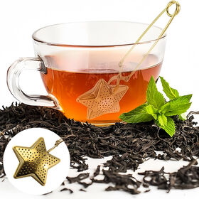 Star Shaped Stainless Steel Tea Filter Infuser Strainer with Snap Hand for Brewing Loose Leaf Tea