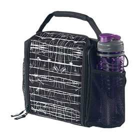 Sac à déjeuner isotherme, sacs à lunch avec doublure en aluminium et porte-bouteille latéral