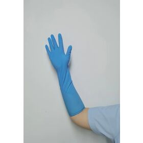 Gants jetables en nitrile de 16 pouces en gros, sans poudre / Gants en nitrile à manchette longue / Gants anti-chimiques pour usines pharmaceutiques