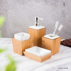 Set de salle de bain céramique et bambou BAMBOU