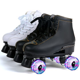 ZZ Inline-Skate Verstellbare Quad-Rollschuh-Stiefel,White-34 2-in-1-Mehrzweckschuhe