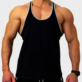 Men's Blank Y Back Stringer Tank Tops. ONLY 8.50 Get Wholesale Bulk Prices.  Custom made for bodybuilders. Made in USA.