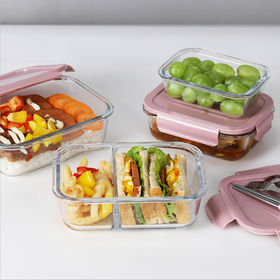 1040ml Glass Lunch Box with 3 Compartments Microwavable Meal