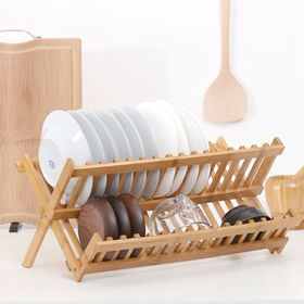 Wooden Dish Plate Cup Stand Cupboard Rack Holder Kitchen Storage Drying UK