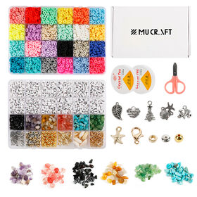 4000pcs Perles d'argile pour la fabrication de bijoux Kit de bracelet, perles  d'argile heishi rondes plates en polymère