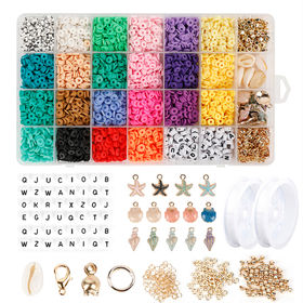 6000 Pièces perles d'argile pour la fabrication de bracelets,24