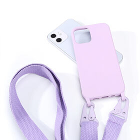 Coque de Téléphone avec Cordon Compatible iPhone 13, 13 mini, 13 Pro Max, Étui en Silicone Souple avec Collier
