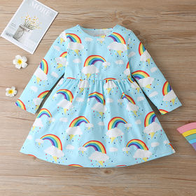 Autumn Winter Kids Baby Girl Dress Cotton Birthday Cute Rainbow Print Long  Sleeve Princess Dresses - Buy China Wholesale Baby Girl Clothes $1.8 |  Globalsources.com