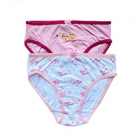 Customized 100% cotton kids underwear dots printed little girls panties