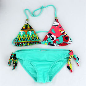 Girls Swimsuit Girls Holiday Cute Solid Macrame Bikini Set Two