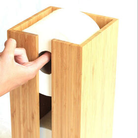 Bamboo Double Dual Toilet Paper Holder with Shelf, 1 Count - King Soopers