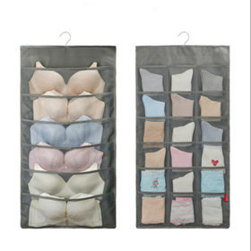 1pc Grey Underwear Storage Hanging Bag, Double-sided Storage Bag