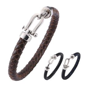 2021 fashionable men's leather buckle bracelet, OEM orders are welcome