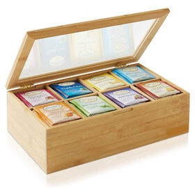 กล่องถุงชา Bamboo แบบกล่องไม้เก็บรักษาชา Chest Tea Organizer - จีน  องค์การชิ้นบนโต๊ะทำงาน และ เครื่องจัดกระเป๋า Bamboo Tea Org