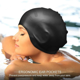 Gorro de natación de silicona para mujeres, gorras de natación de pelo  largo impermeable con moda impresa