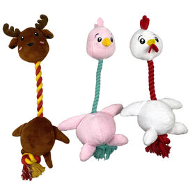 New Pet Chew Toys Plush Rope Tug Deer Cock Dog Training Toy