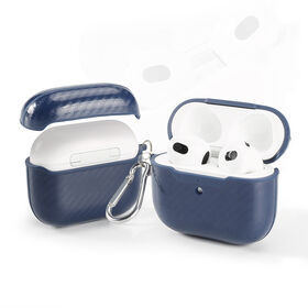 Flexible TPU earphone box with keychain Full machine protection with LED visible for AirPods 3