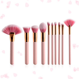 Pink Makeup Brushes YRSOOPRISA Private Label Cosmetics Brush Set Beauty Tools for Face Eye Lip Use