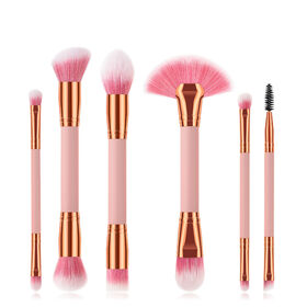 Dual Ended Makeup Brushes New Good Quality Portable Synthetic Cosmetic Brush Set with Private Label