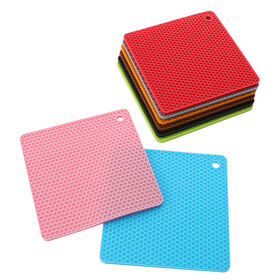 Tapis isolant en silicone antidérapant à prix économique, motif nid d'abeille 83, isolation carrée en silicone