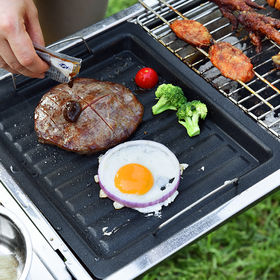 Poêle à Barbecue Traditionnelle Coréenne, Plateau en Fonte, Poêle à Griller  pour la Cuisson en Intérieur et en Extérieur, Camping Voyage 