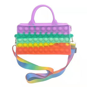 Sac à bandoulière Pop-Rainbow Push Pop Fidget Toy Bag, fossette