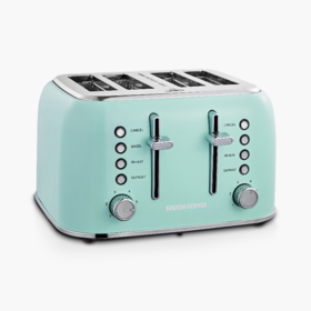 BUYDEEM 4-Slice Toaster, Extra Wide Slots, Retro Stainless Steel