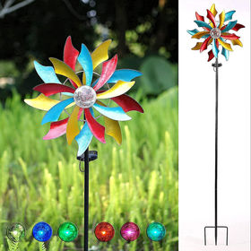 Details about   Peacock Solar Wind Spinner Garden Stake Decor Kinetic Light Yard Lawn Patio Art