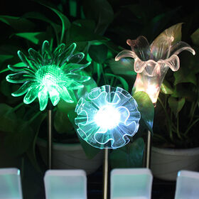 LED Dandelion Solar Stake Lights, Garden Patio Outdoor Life-Size Flower Figurines