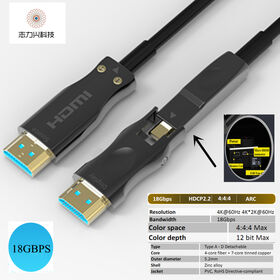 HDMI 2.0 tipo A para D cabo AOC destacável 20M 65ft 4K 60hz 18G para câmera digital para HDTV