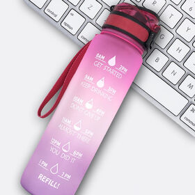 32oz Motivational Water Bottle with Time Marker Sports Outdoor Water Kettle
