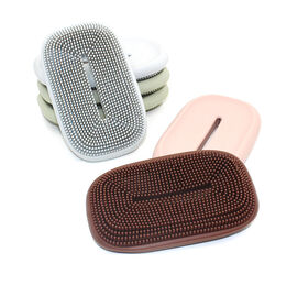 2-in-1 Silicone Soap Holder + Soft Bath Brush Soap Box for Home Travel Soap Dish