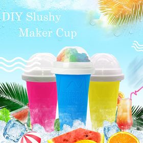 Slushie Maker Cup, Magic Quick Frozen Smoothies Cup, Aluminum Cooling Cup Double Layer Squeeze Cup Slushy Maker, Homemade Ice Cream Maker DIY It for