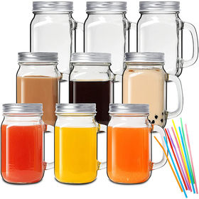 Buy Wholesale China 250ml Drinking Glass With Handle, Metal Lids,perfect Drinking  Jars For Jam, Honey, Tea, Juice, Milk & Mason Jar at USD 0.38