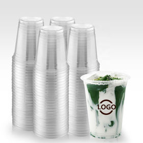 Wholesale PP Cups Juice Printed Logo Pet Disposable Plastic Bubble Tea Cup  - China Environmental Protection and Undeformed price