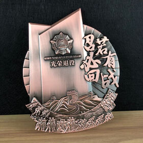 Medalla de metal de alta calidad del fabricante con baño de cobre antiguo