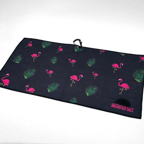 Custom Print Flamingo Logo Grommet Hook Set 3 Microfiber Waffle