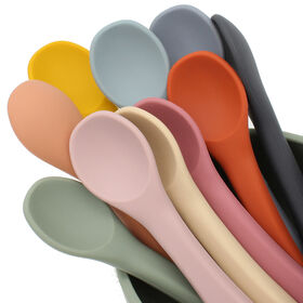 Baby Spoon High Quality BPA Free Toddler Kids Infants Baby Soft Silicone Flexible Feeding Soup Spoon
